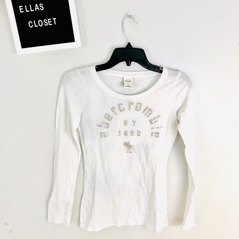 Abercrombie Kids White Long Sleeve Tee